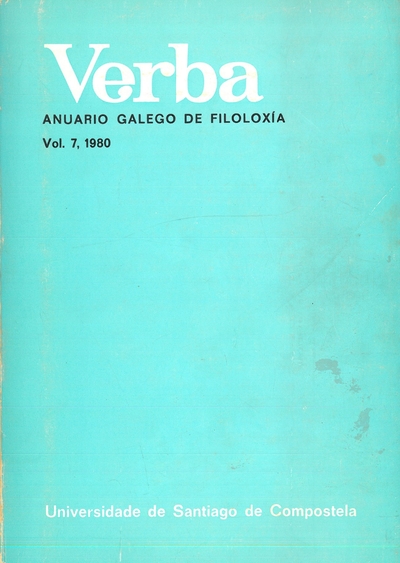 VERBA. ANUARIO GALEGO DE FILOLOXÍA. Vol. 7. 1980