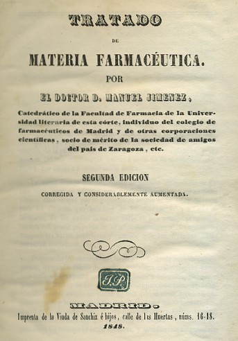 TRATADO DE MATERIA FARMACÉUTICA