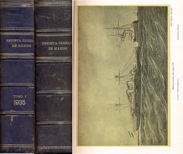 REVISTA GENERAL DE MARINA. Año de 1935 completo encuadernado en dos volúmenes