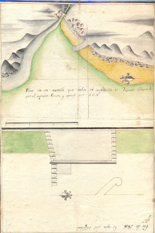 [Plano del puerto de Tazones. Asturias. Dibujo de D. José Caveda y Nava] PLANO DE UN MARTILLO QUE HA