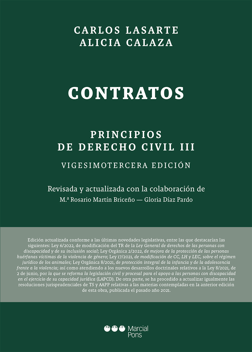 Principios de Derecho civil 23ª ed.   «Tomo III: Contratos» (9788413814162)