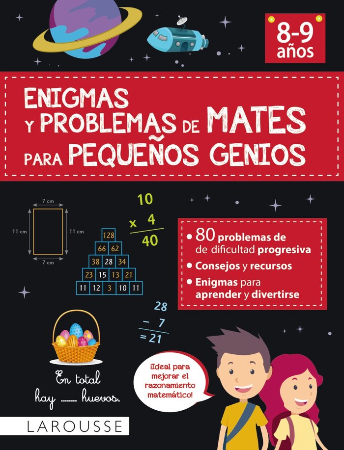 Enigmas y problemas de mates para pequeños genios (8-9 años) (9788418882906)
