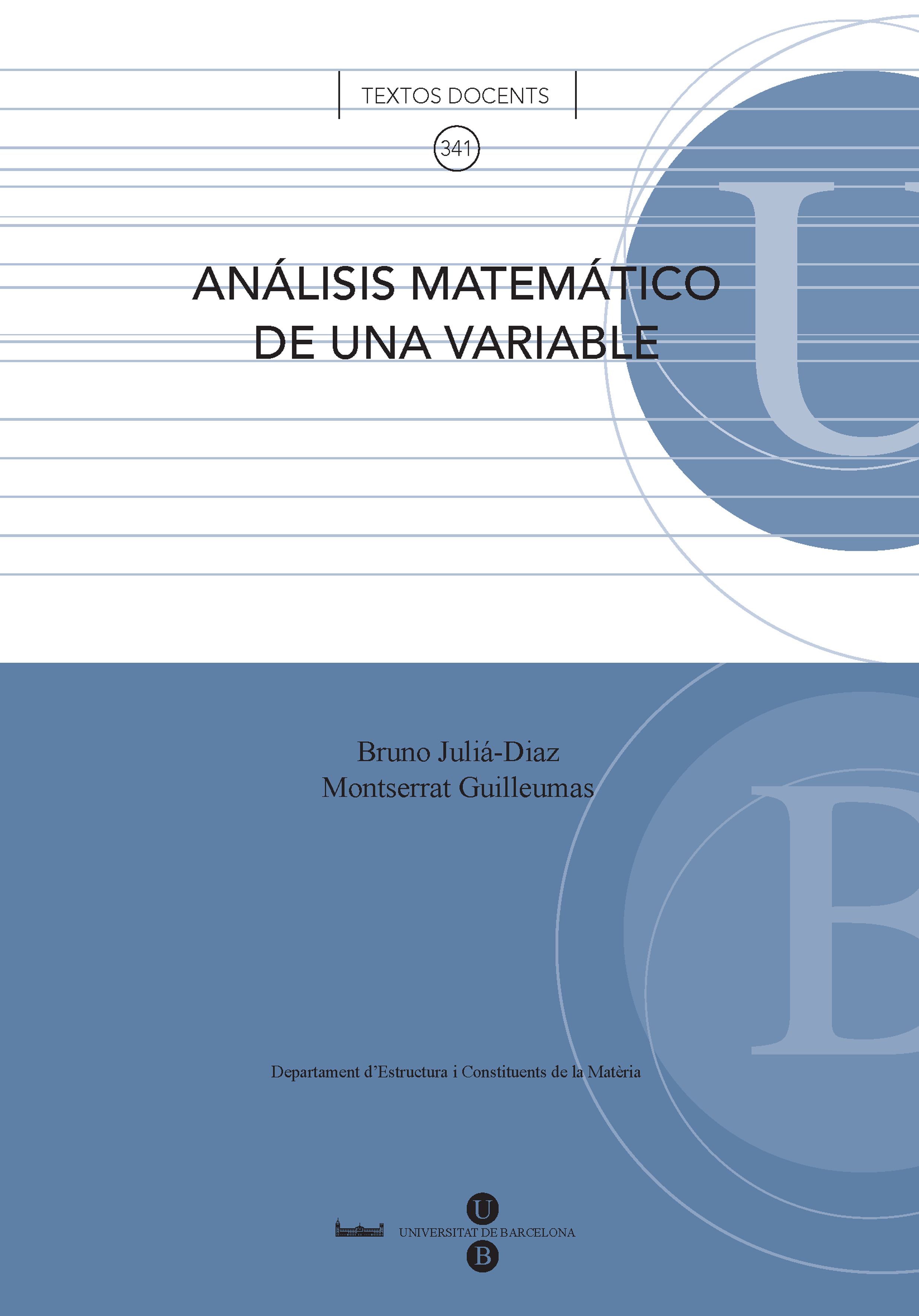 Análisis matemático de una variable (9788447533343)