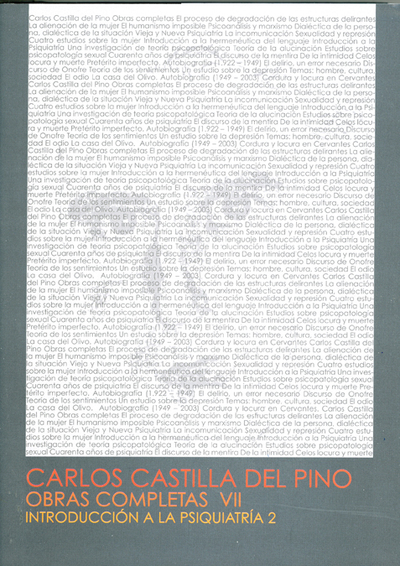carlos Castilla del Pino. O.C.VII.(2) Introducción a la psiquiatria (9788499270593)
