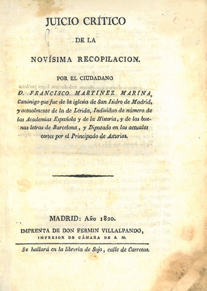 JUICIO CRÍTICO DE LA NOVÍSIMA RECOPILACIÓN (GAL12908845)